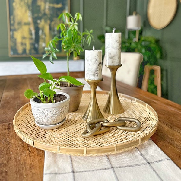 Open Weave Bamboo Trays, Set of 3