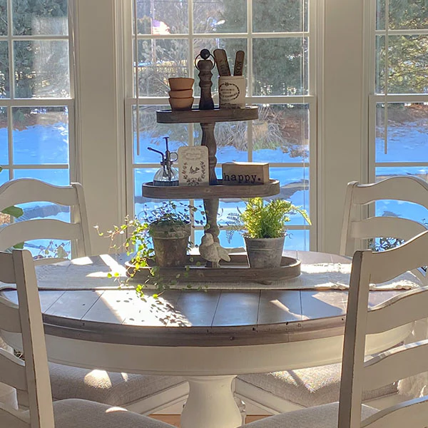 TALL Three Tier Oblong Wooden Tiered Tray