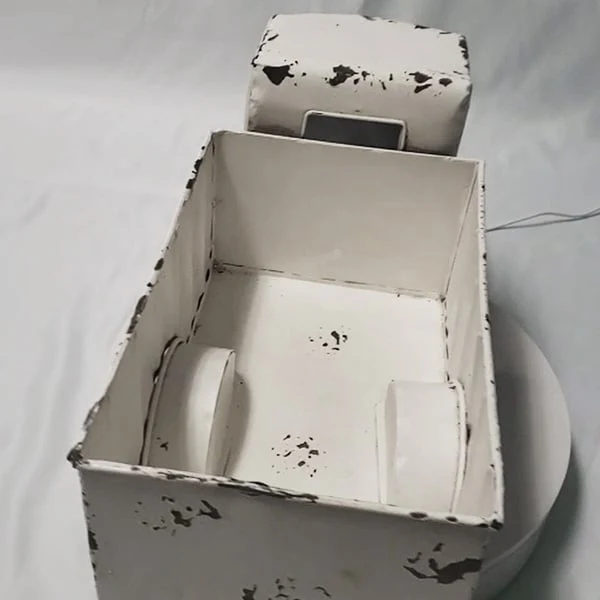 Distressed White Truck Planter