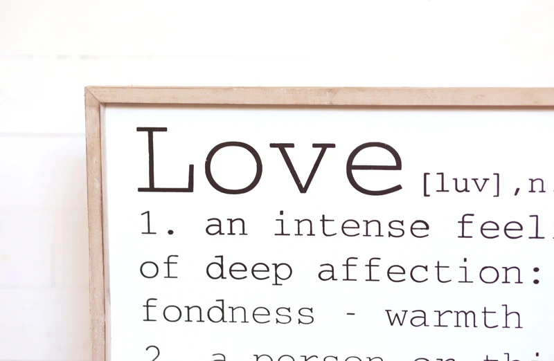Distressed Wood Framed Love Sign