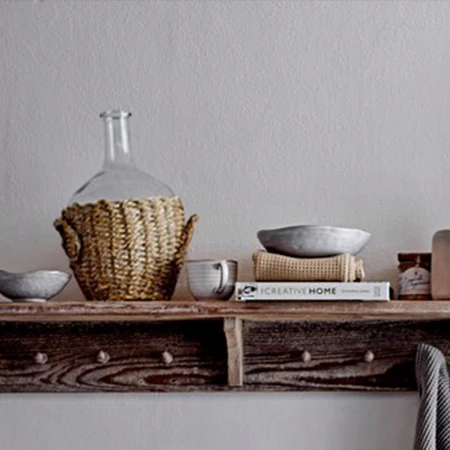 Glass Bottle with Removable Woven Seagrass Basket