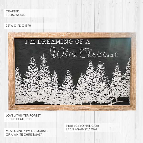White Christmas Wooden Framed Sign