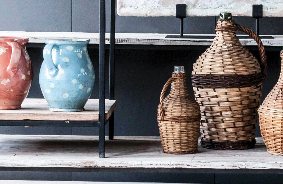 Wicker Covered Wine Bottle