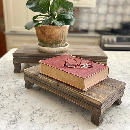 Far East Reclaimed Wood Risers, Set of 2