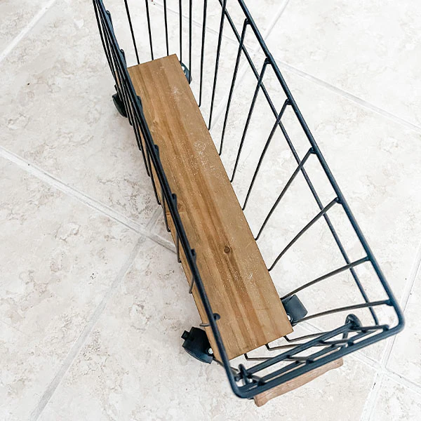 Utilitarian Wood and Metal Farmhouse Rolling Storage Cart