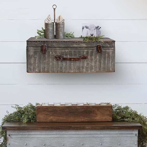 Metal Suitcase Wall Shelf