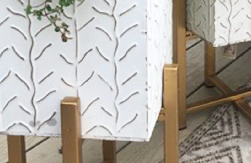 Embossed Tin Planters With Stands  Set of 2