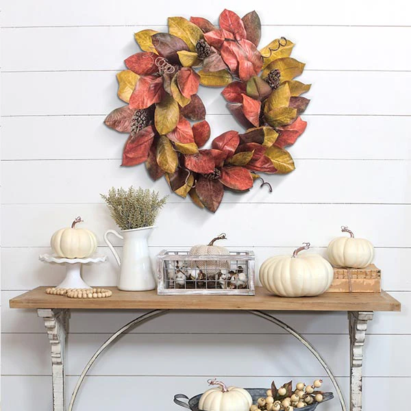 Curly Vine Magnolia Wreath