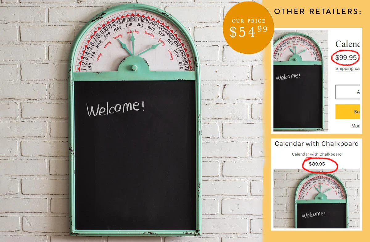 Vintage Scale Calendar with Chalkboard