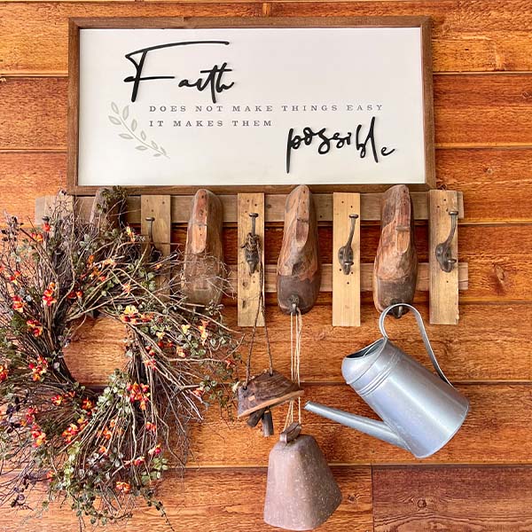 Multi-Layered Script Sign with Wooden Frame