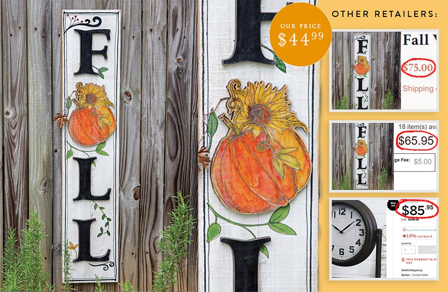 HUGE Fall Sign with Raised Wooden Detailing