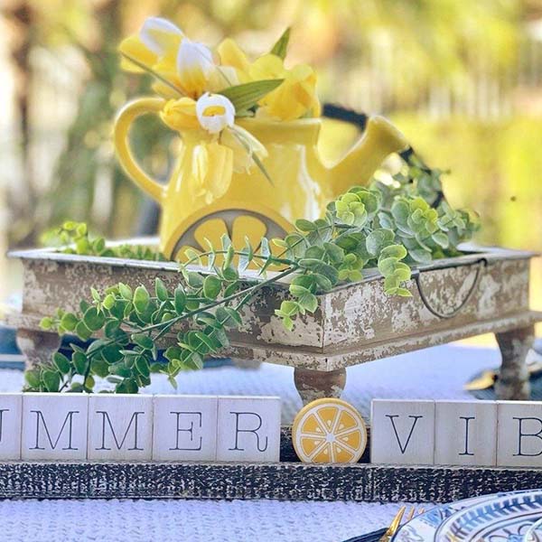 Galvanized Standing Metal Farmhouse Trays, Set of 2