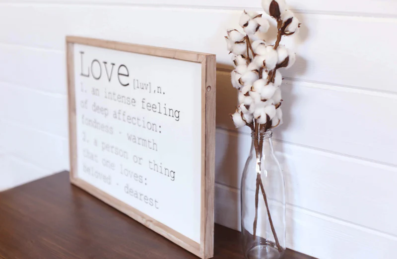 Distressed Wood Framed Love Sign