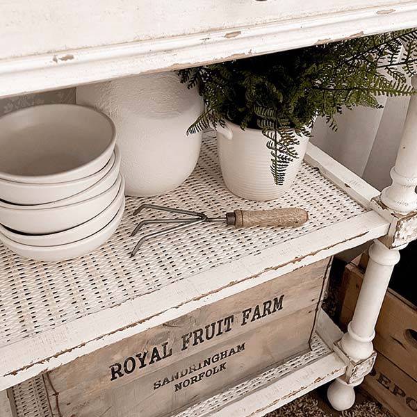 European Country Whitewashed Accent Table with Drawer