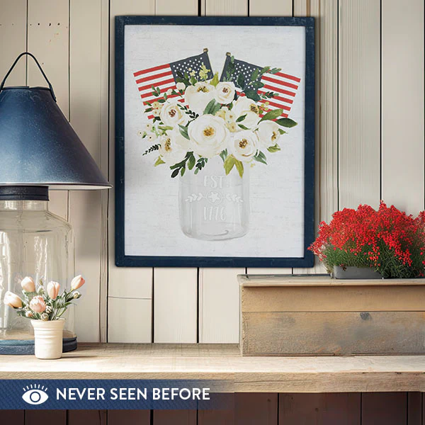 Patriotic Flower Bouquet Sign