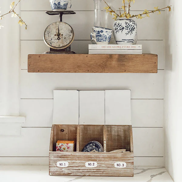 Distressed Enamel and Wood Cubby