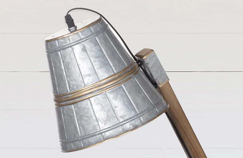 Galvanized Bucket Desk Lamp