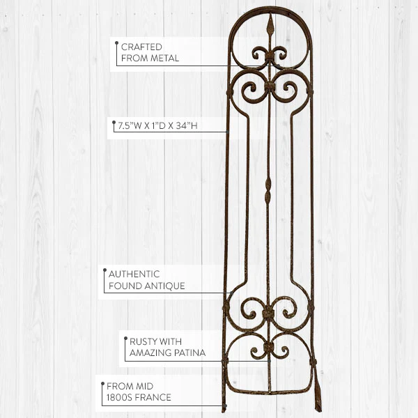 FOUND 1800s French Architectural Cast Iron Panel