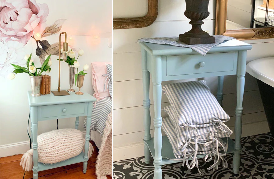 Eggshell Blue Wooden Side Table