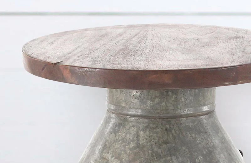Galvanized Milk Jug Stool