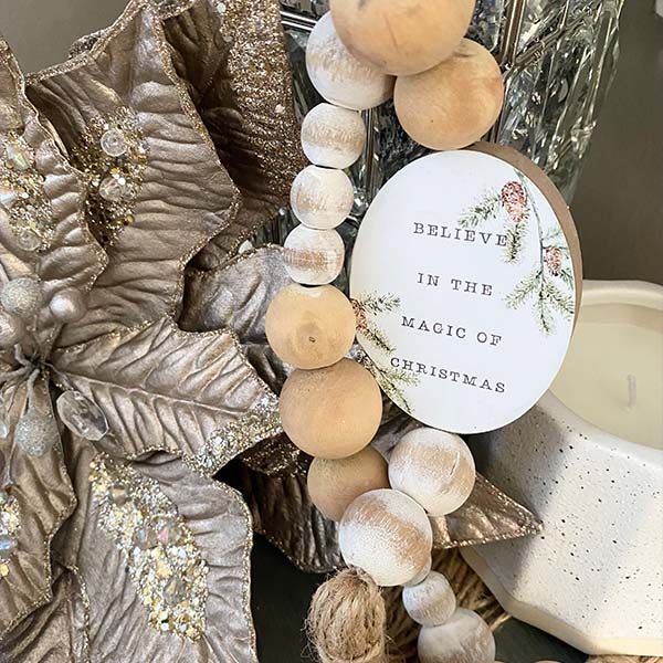 Magic of Christmas Wood Beaded Garland