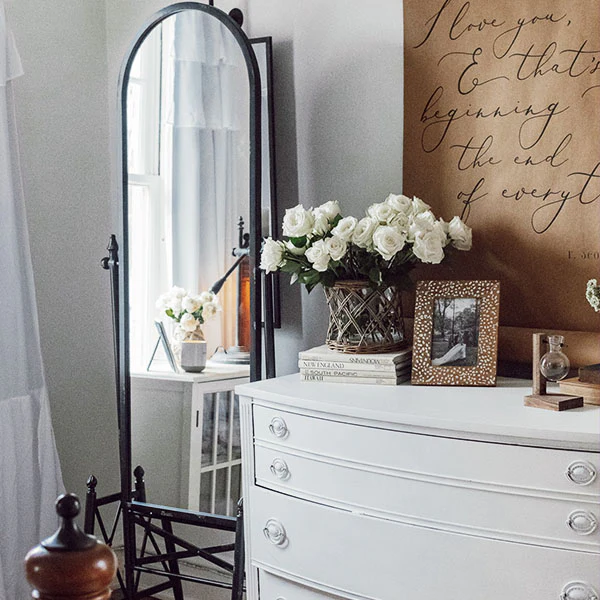 Distressed Metal Wardrobe Mirror | Industrial Farmhouse