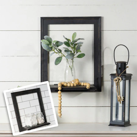 Black Wooden Framed Shelf
