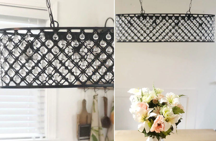 *HUGE* Crystal Embellished Oval Industrial Chandelier