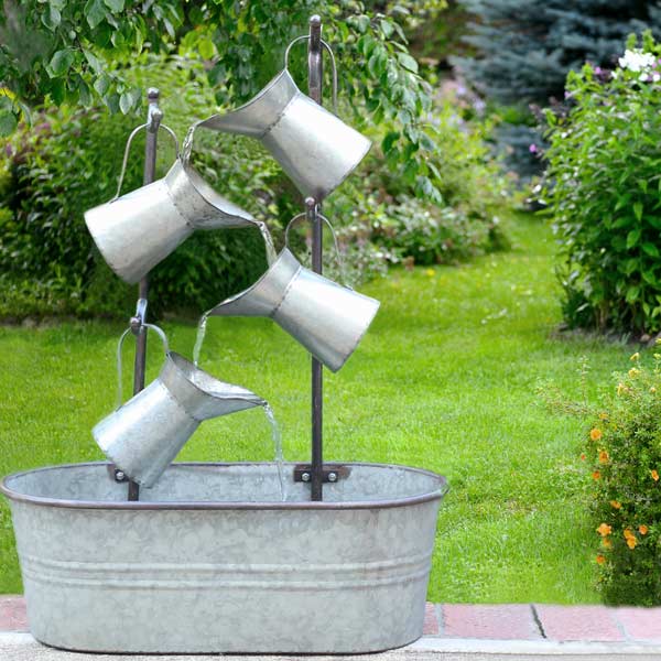 Galvanized Watering Can Fountain