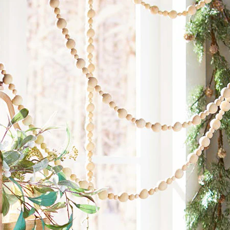 6 Foot Wooden Beaded Garland