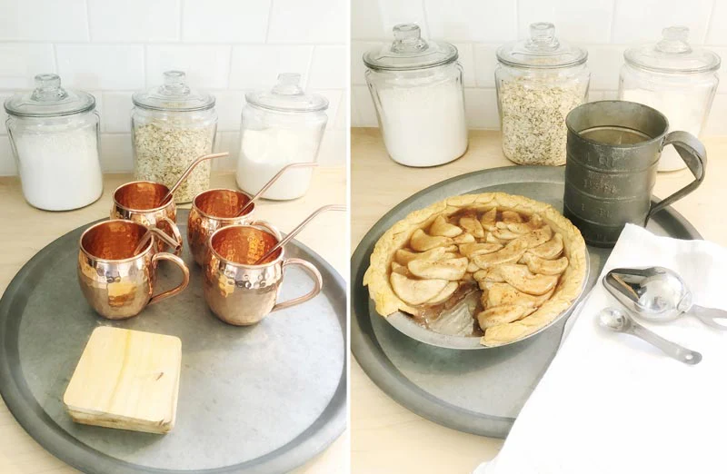 Rustic Circle Tin Trays  Set of 2