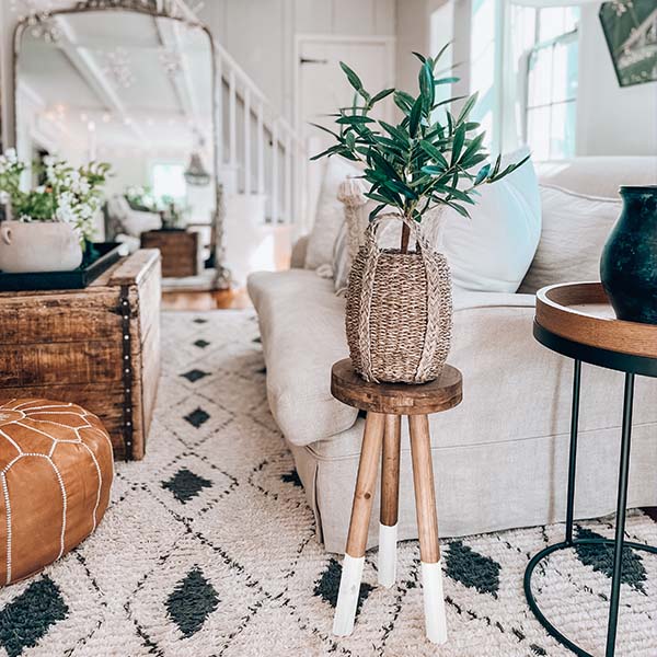 Dip-Dyed Wooden Riser Stool