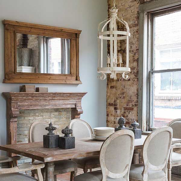 White Distressed Lantern Chandelier
