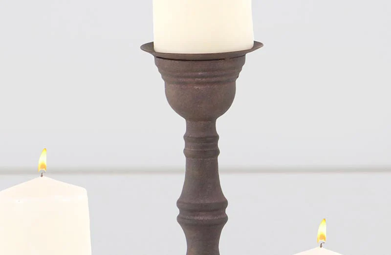 *HUGE* Carved Metal Candle Holders  Set of 3