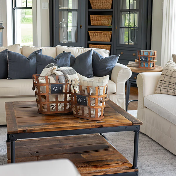 Rustic Numbered Baskets, Set of 3