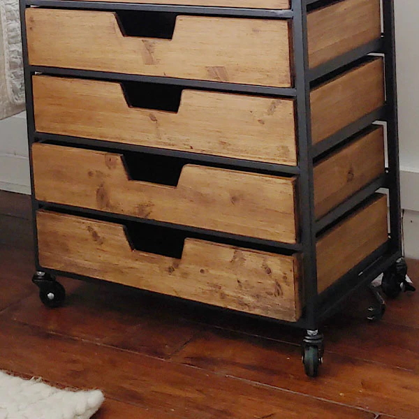 Utilitarian Rolling Organizational Side Table