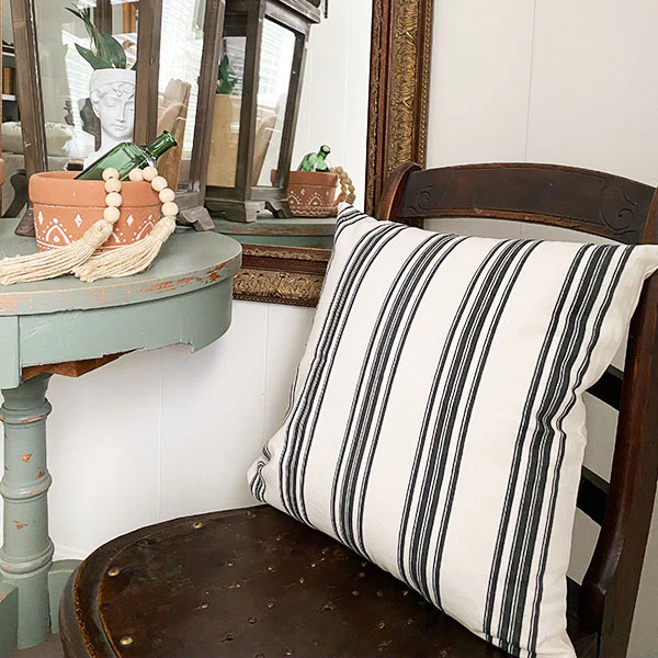 Hand Blocked Mudcloth Striped Pillows, Set of 2