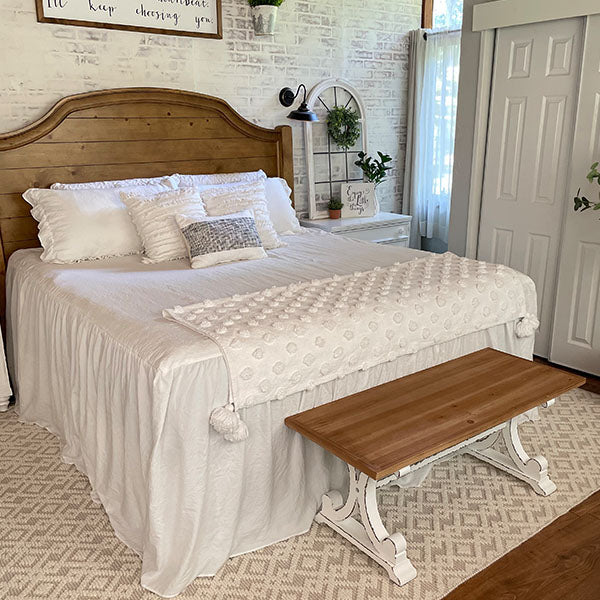 Distressed Wooden Corbel Bench