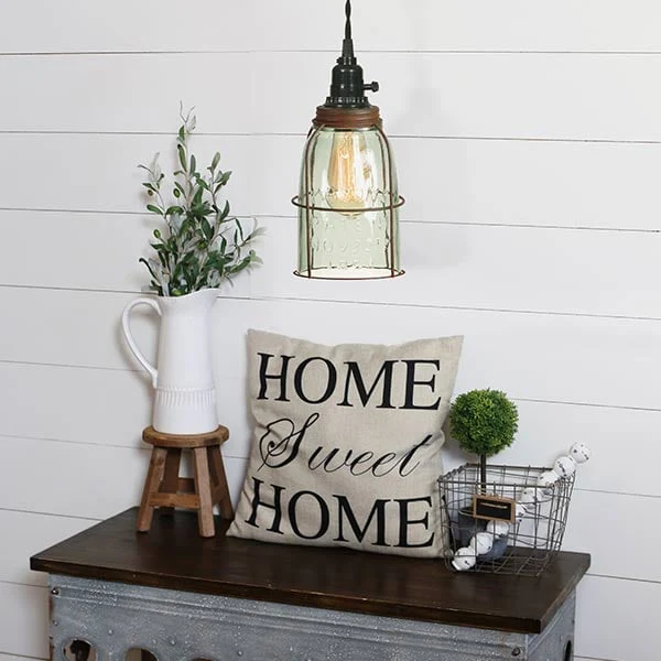 Caged Mason Jar Pendant Lamp