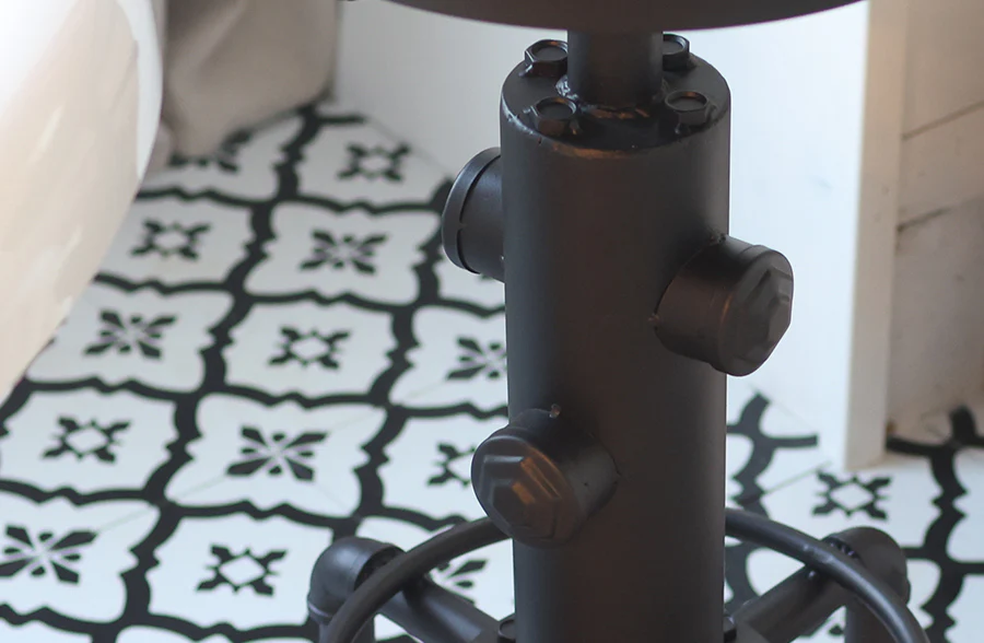 Adjustable Wooden Top Industrial Pipe Stool