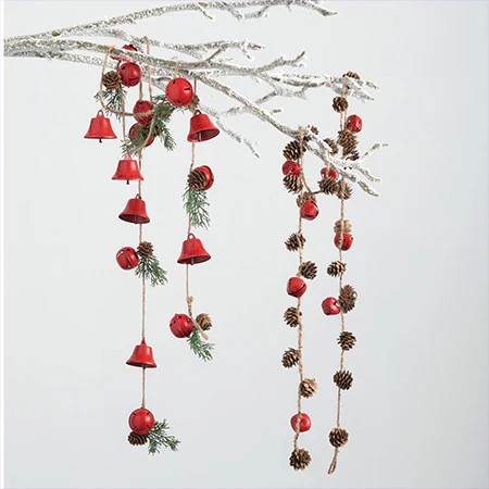 Red Bell Garlands, Set of 2