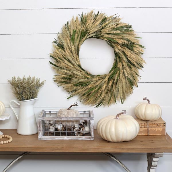 Wheat & Green Cycas Leaf Wreath