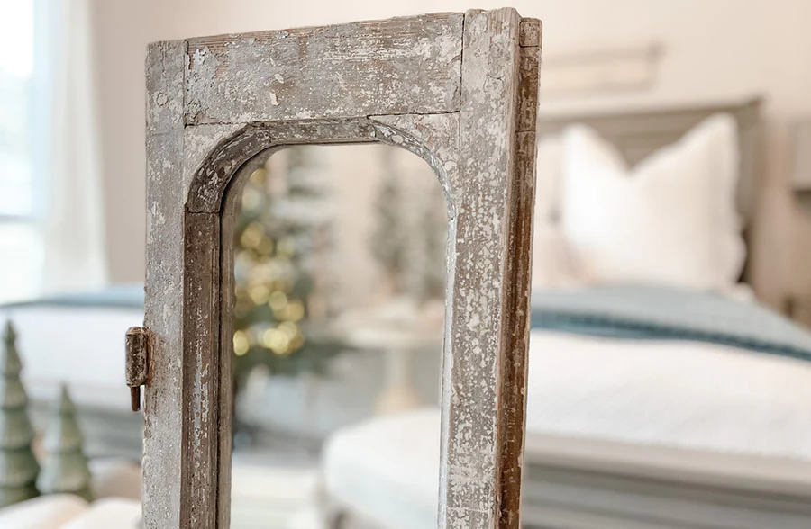 FOUND 1800s Architectural Salvage French Window Mirror