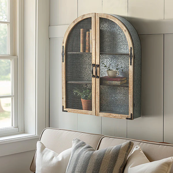 Hanging Arched Shelf with Galvanized Back