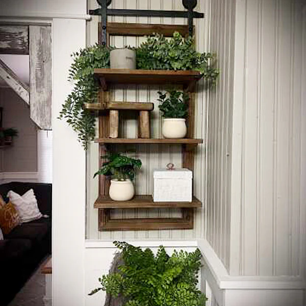 Barndoor Inspired Three Tiered Shelf