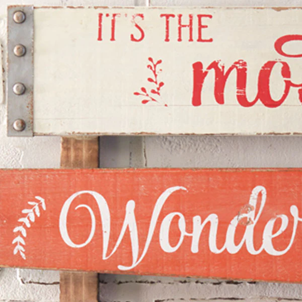 Most Wonderful Time Of The Year Wooden Planked Sign