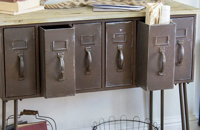 Metal Filing Cabinet Inspired Table