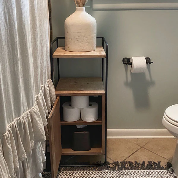 Modern Utilitarian Cabinet Side Table