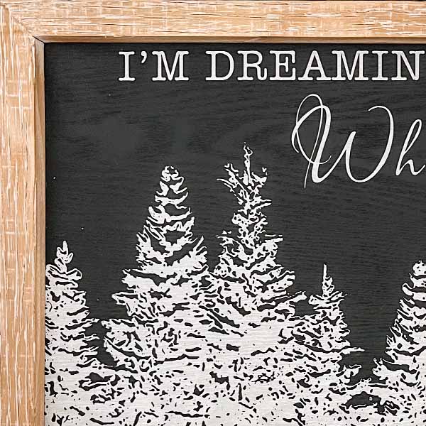 White Christmas Wooden Framed Sign