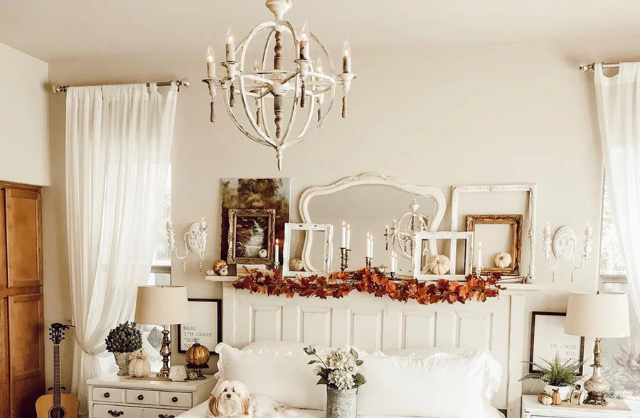 Whitewashed Iron Orb Chandelier